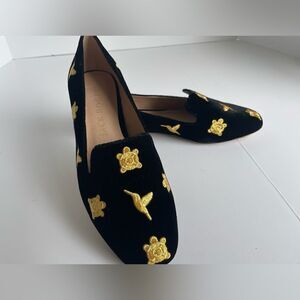 Jack Rogers Velvet Embroidered Slippers Size 5